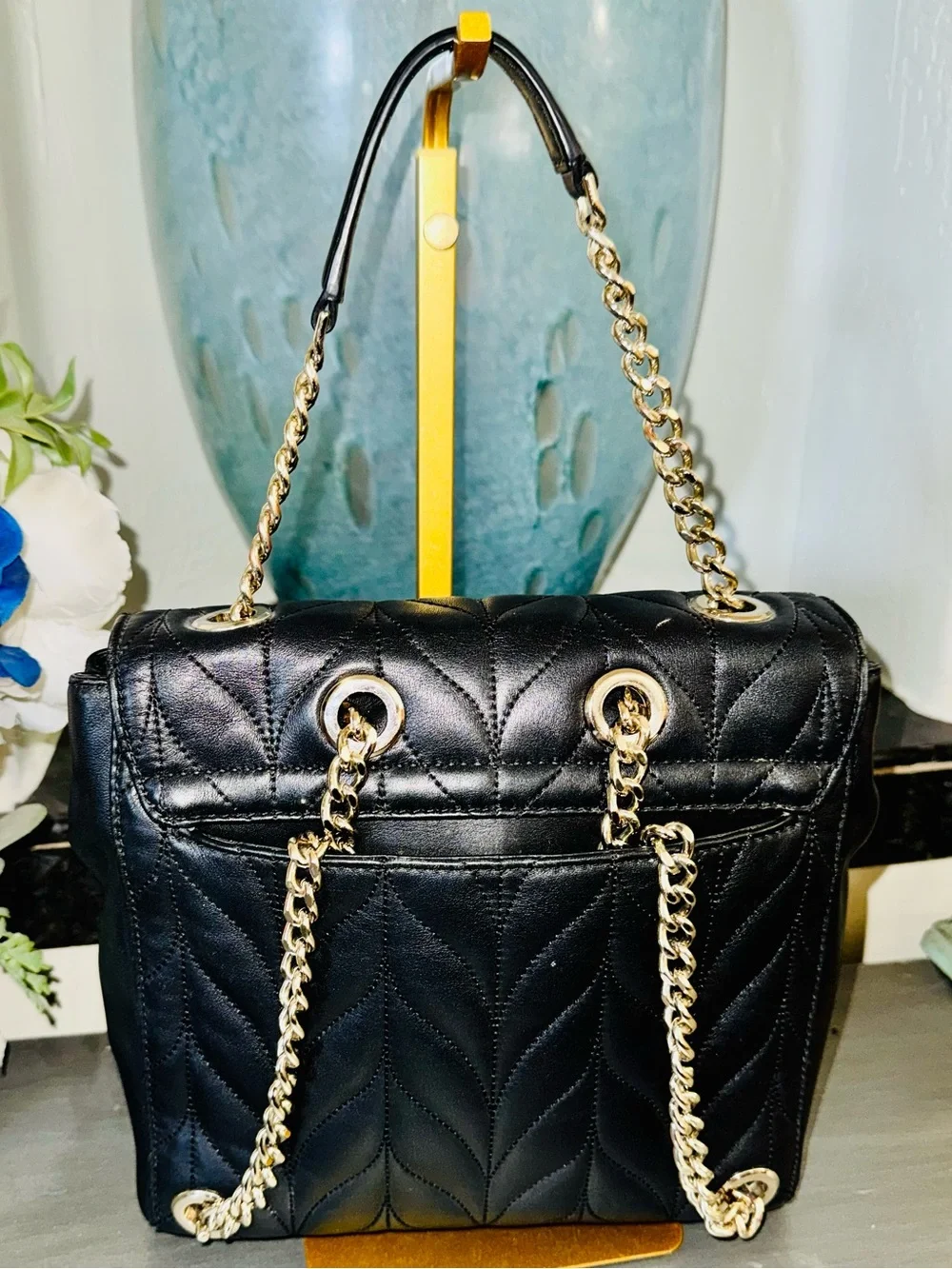 Kate Spade Black Quilted Leather Brayden Briar Lane Backpack/Crossbody Bag - EUC